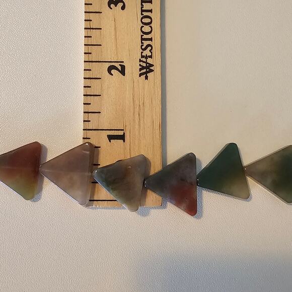 Vintage Artisan Triangle Stone Beaded Necklace Southwestern - Picture 3 of 13